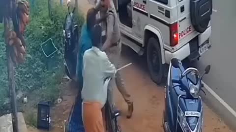 Police fighting screen