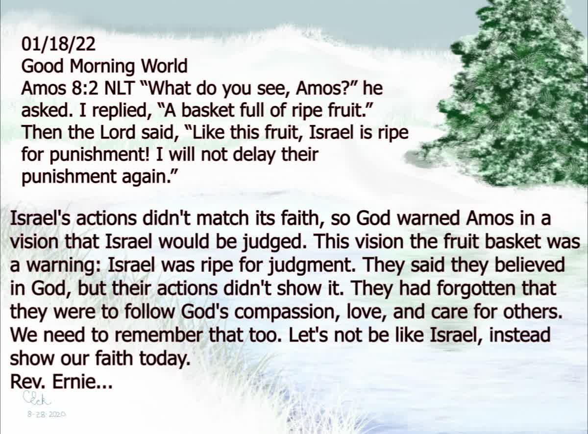 Daily Message from Rev. Ernie Jan 18 2022