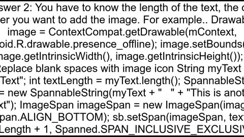 Is there any way to insert an ImageSpan in a TextView without disrupting the text