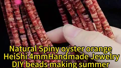 GN-20241211-04 Natural Spiny oyster orange HeiShi 4mmHandmade Jewelry DIY beads making