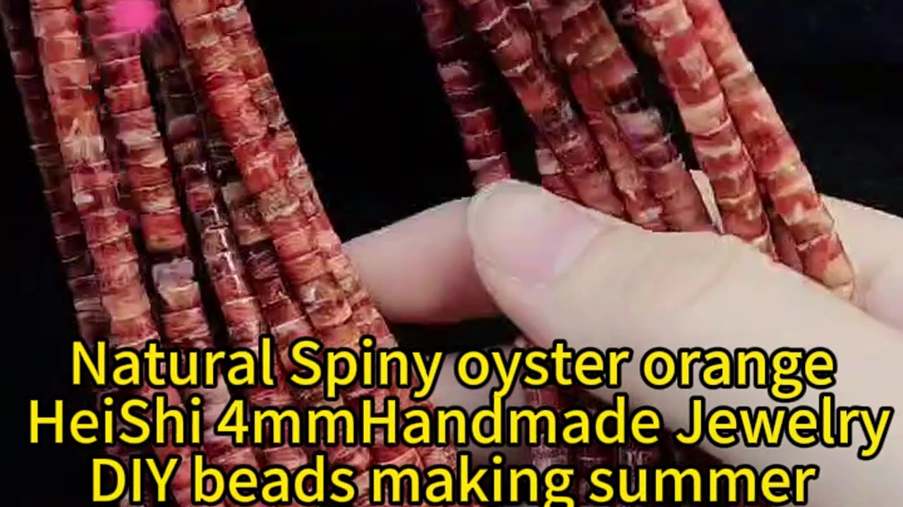 GN-20241211-04 Natural Spiny oyster orange HeiShi 4mmHandmade Jewelry DIY beads making