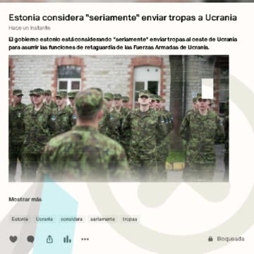 Estonia considera "seriamente" enviar tropas a Ucrania