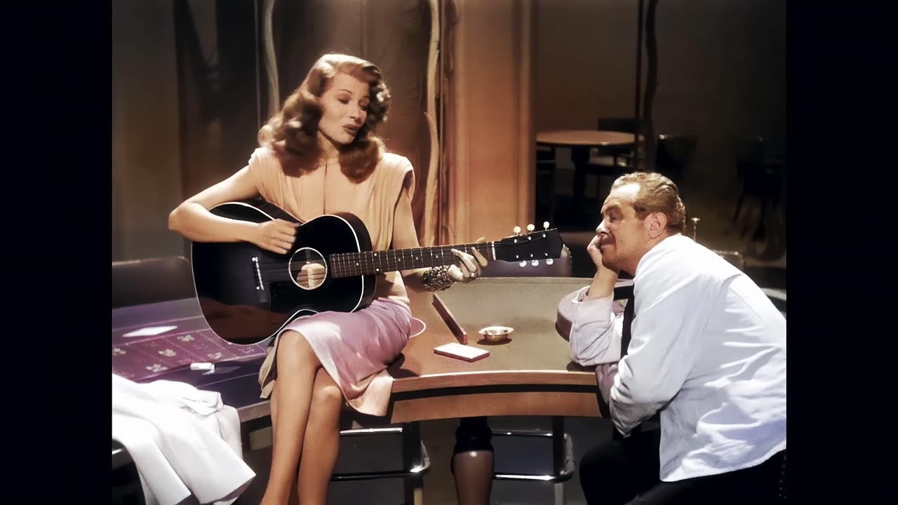 Rita Hayworth Gilda 1946 Put The Blame On Mame Guitar Version colorized 4k