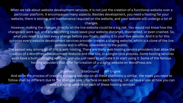 Web Hosting Options Can Use to Create a WordPress Staging Site