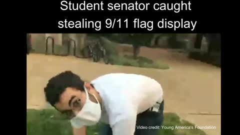 Student senator caught stealing 9/11 flag display