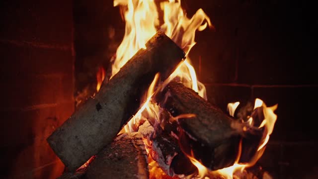 Fireplace relaxing evening