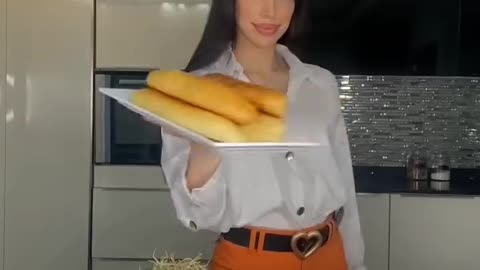 Beautiful girl Making Food