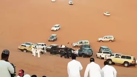 Nissan Safari And Toyota punki Accident in Desert Safari Dubai