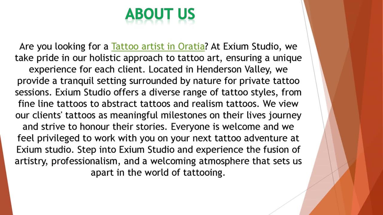 Are you looking for a Tattoo artist in Oratia?