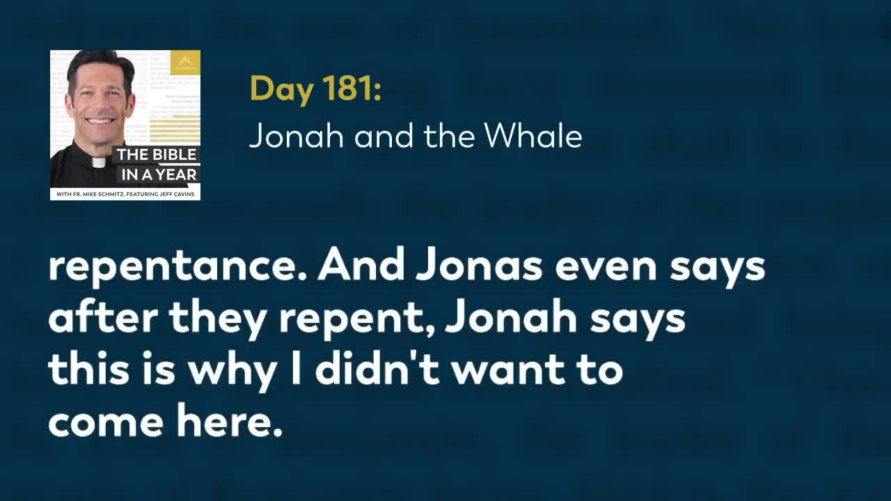 Day 181: Jonah and the Whale — The Bible in a Year (with Fr. Mike Schmitz)