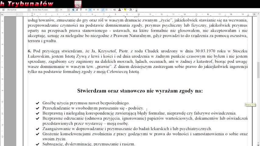 Deklaracja samostanowienia i odpowiedzialności oraz pełnomocnictwo - instrukcja