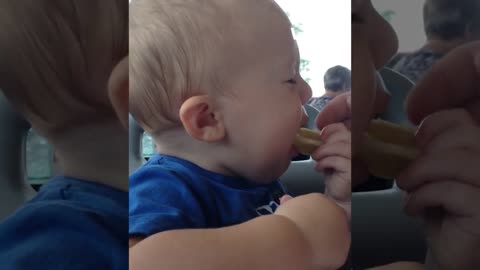 Baby Funny Cute Reaction when first time to eat lemon..