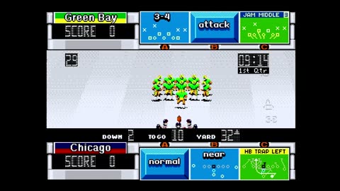 Madden93 (Sega Genesis) Chicago vs Green Bay Part1