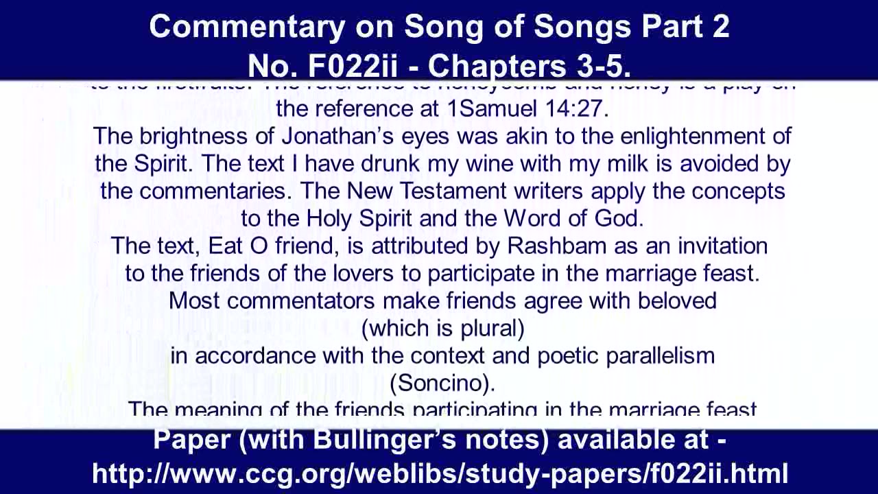 Commentary on Song of Songs. Part 2 - No. F022ii Chapters 3-5