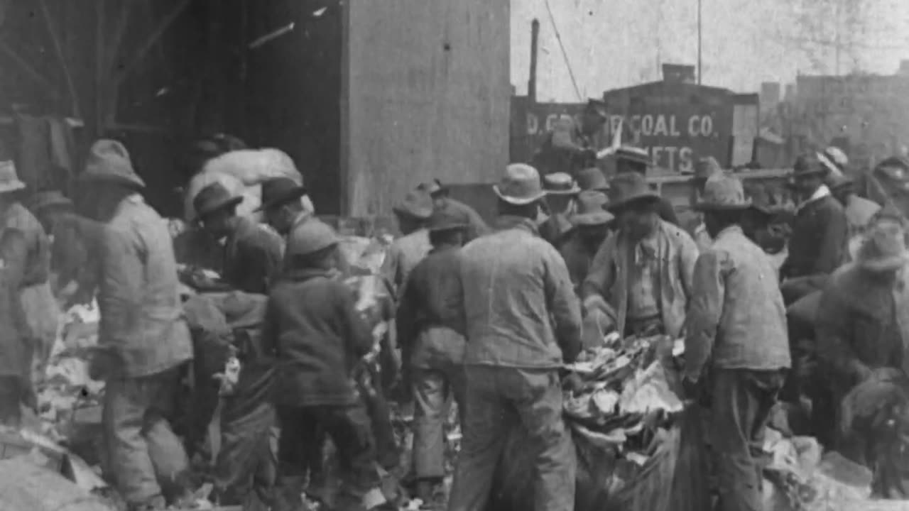 Sorting Refuse At Incinerating Plant, New York City (1903 Original Black & White Film)