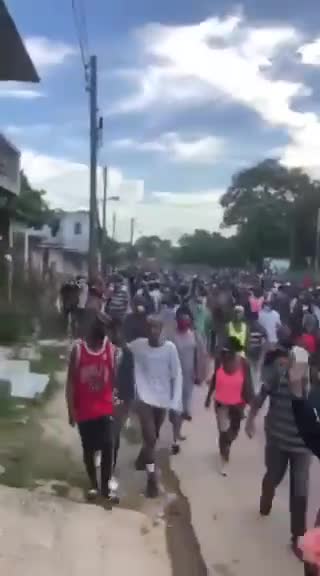 Cubans demanding an end to the communist dictatorship