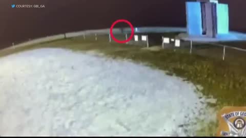 New footage revealed by the GBI of the Georgia Guidestones destroyer running away like a ninja 🤣