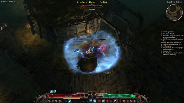 Grim dawn, Cronley run, veteran, hardcore.