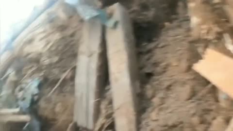 Russian Artillery Destroys Ukrainian Dugout