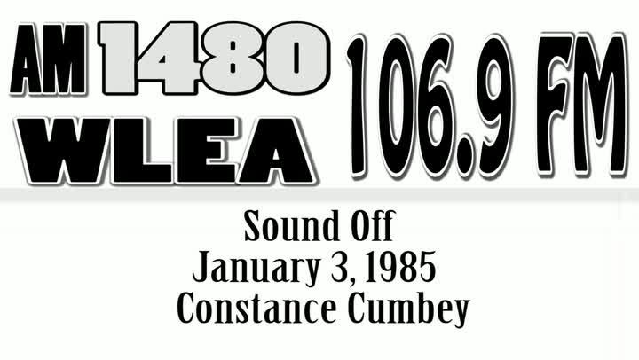 Wlea Archives, Sound Off, January 3, 1985, Constance Cumbey