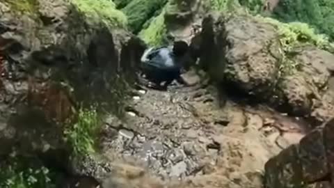 The path to the Harihar Fort, Maharashtra, India.