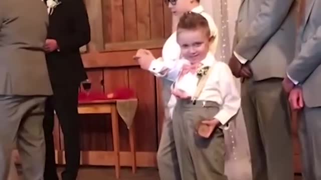 Kid add some comedy to a wedding! - Ring Bearer Fails