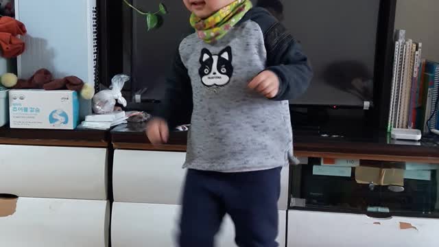 Baby dancing to the song