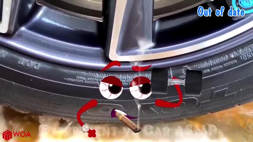 Crushing and breaking everything with a car tire, very funny....
