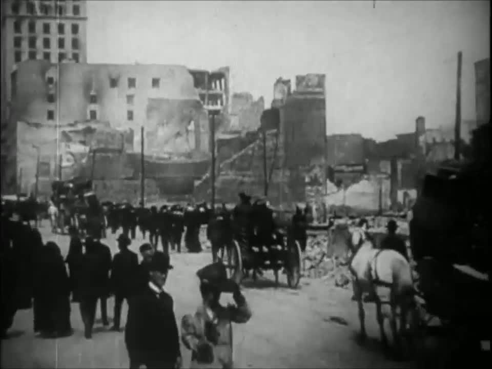 This video shows the aftermath of the San Francisco earthquake from April 18 1906,