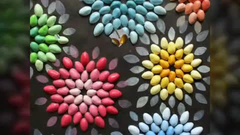 DIY superd stone floral painting ideas best pebble frame for décoration