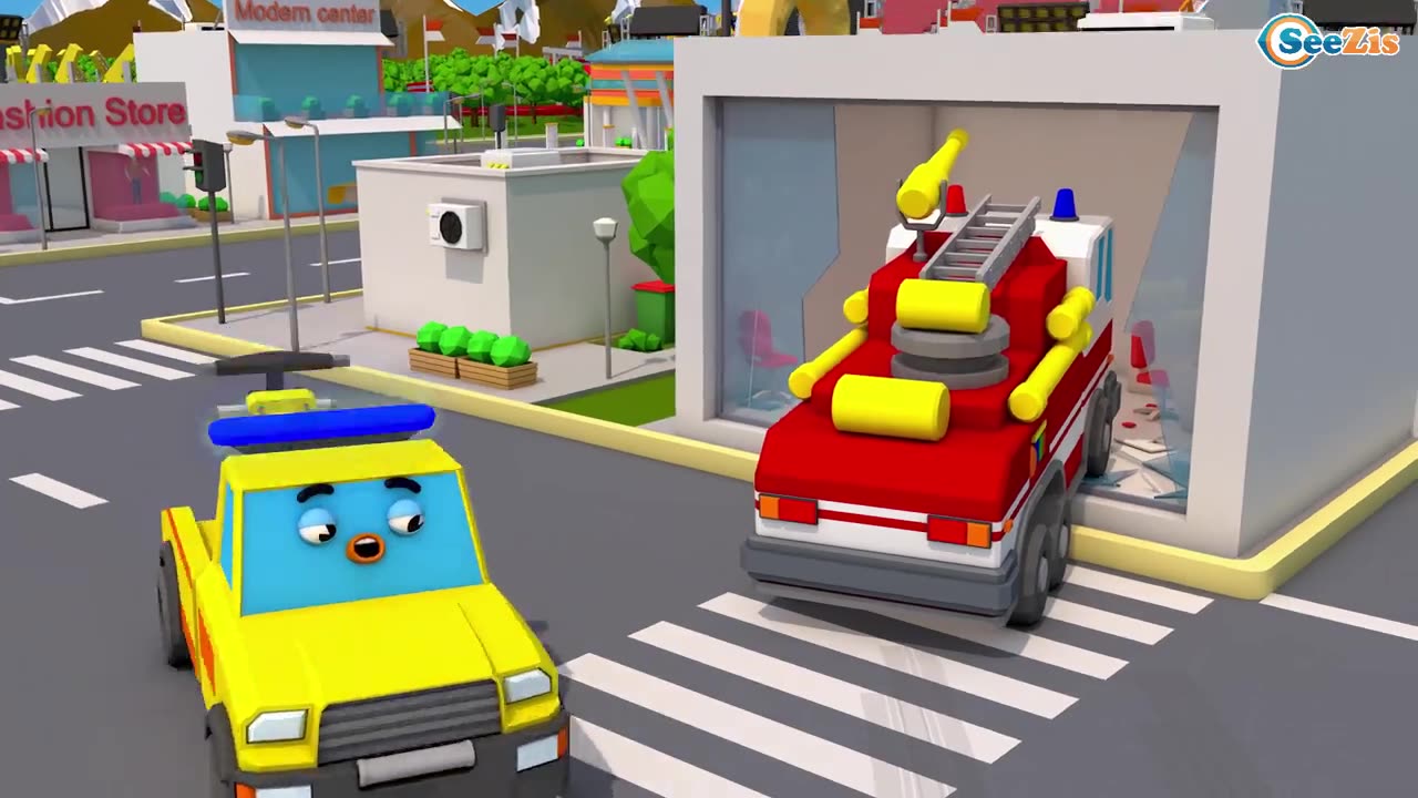 Free 3D Car Cartoons About Firetrucks, Rescue Trucks and More — 20 Min Nonstop