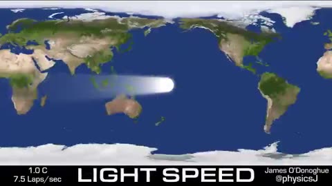 The speed of light visualized on a world map. 🎞️: @PhysicsJ