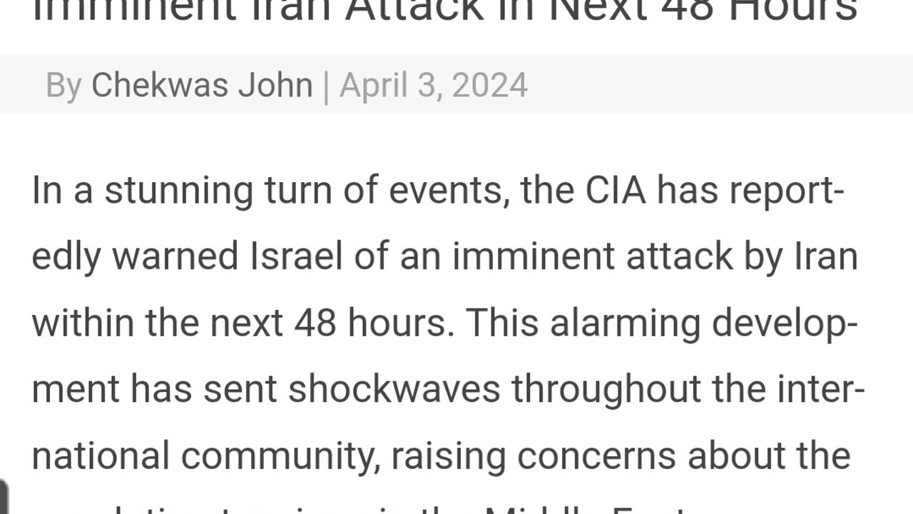 Will something happen in the Middle East tomorrow April 5th ?
