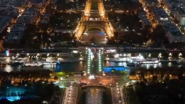 Eiffel tower night view | drone shot at night