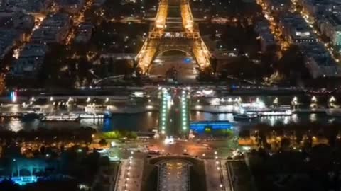 Eiffel tower night view | drone shot at night