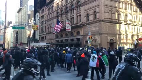 Antifa marching in New York, Media Silent