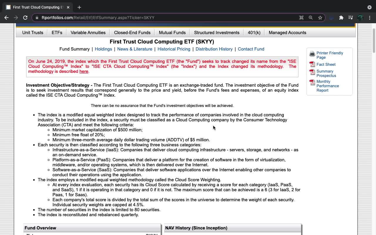 SKYY ETF Introduction (Cloud Computing)