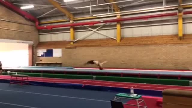 Incredibly talented gymnast practices mind-blowing moves