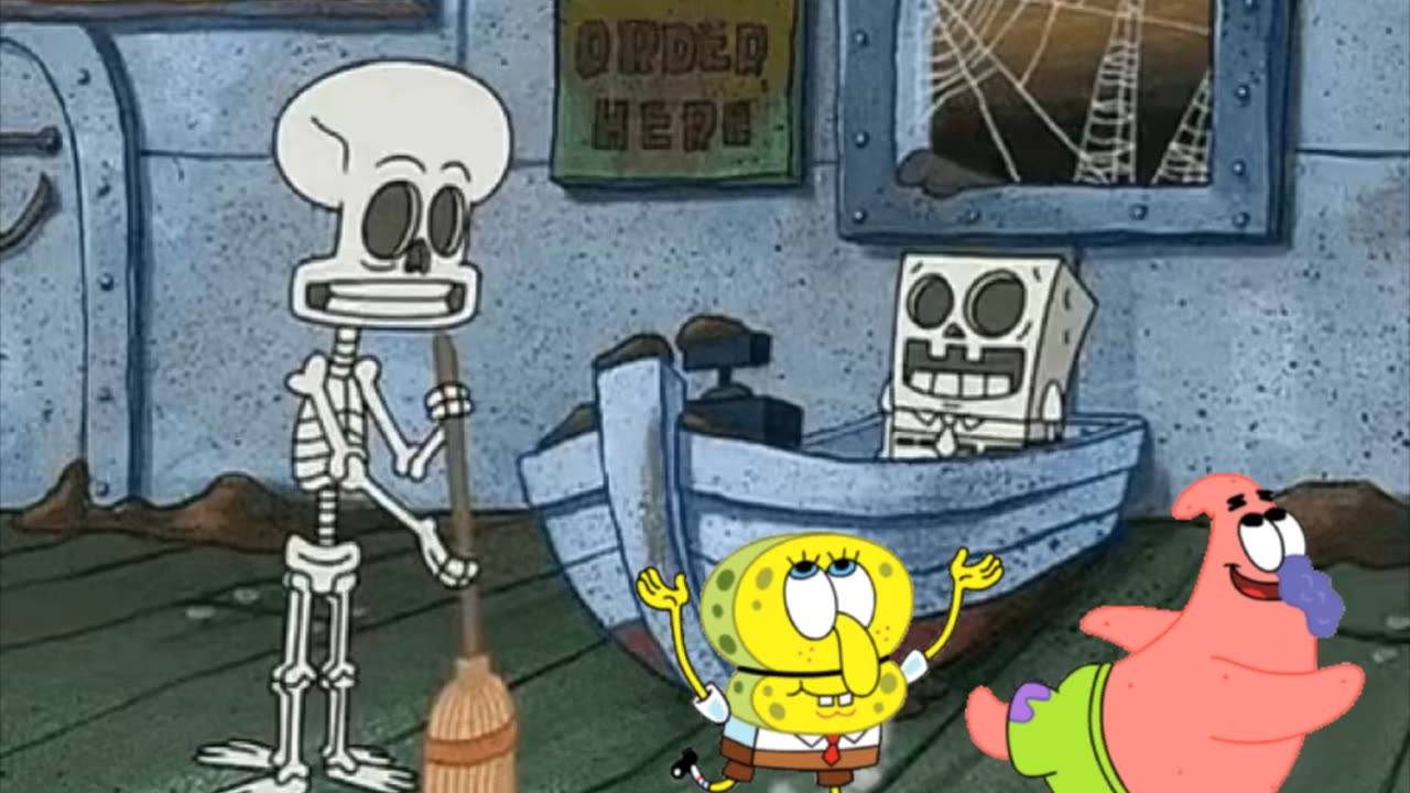 SpongeBob And Patrick Are Pretending To Be Imposters In Front Of Skeletons ☠️