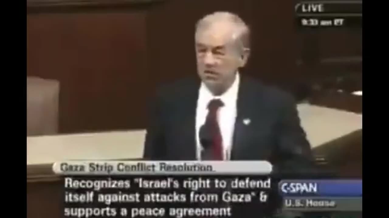 Former senator Ron Paul: “Israel created Hamas”.