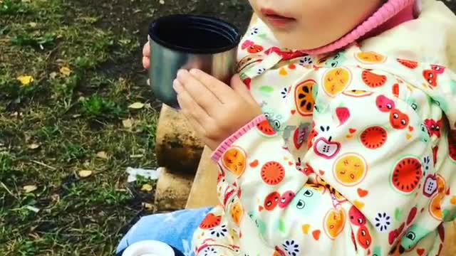 Girl and her long-awaited tea time