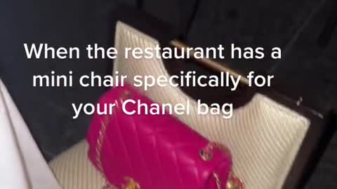 When the restaurant has a mini chair specifically for your Chanel bag