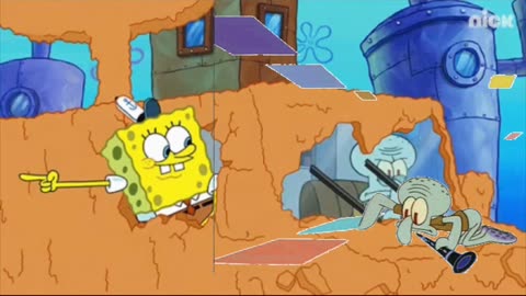 Squidward Is Playing With Tiles While Squidward Cleans The Windshield 🧼