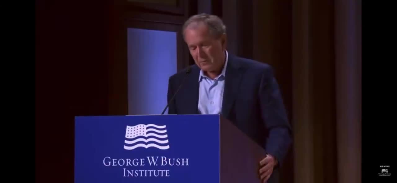 Wow! George W. Bush: "The decision of one man to launch a wholly unjustified and brutal invasion of Iraq … I mean, of Ukraine"