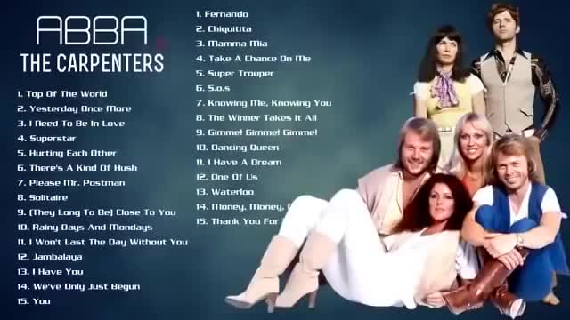 ABBA AND CARPENTERS THE GOOD SONGS.