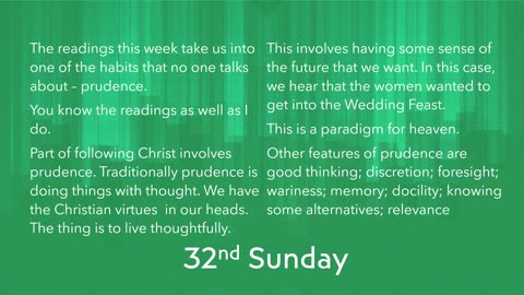 32nd Sunday