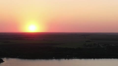 FORT COBB STATE PARK OKLAHOMA / Drone Time Lapse Sunset