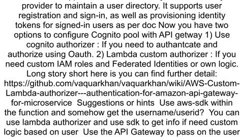 Authentication with Lambda and AWS Cognito