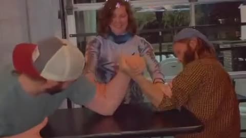 Arm Wrestle Leads to Faceplant