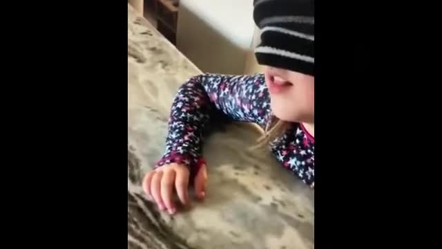 Little girl thinking it was poop. Funny!